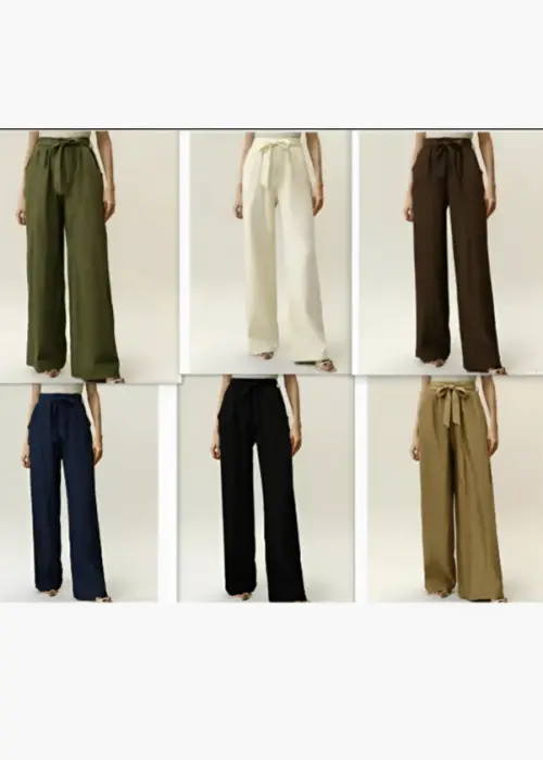 Брюки летние палаццо на резинке с завязками (р-р 46-52)