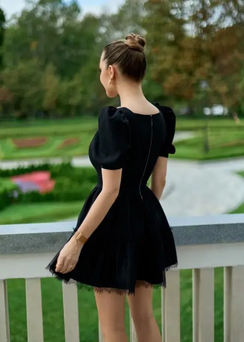 Платье с кружевом чёрное женское р-р 42-44