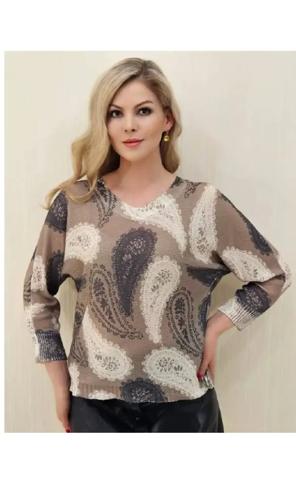 Блузка нарядная женская трикотажная принтованная р-р L-XL-XXL
