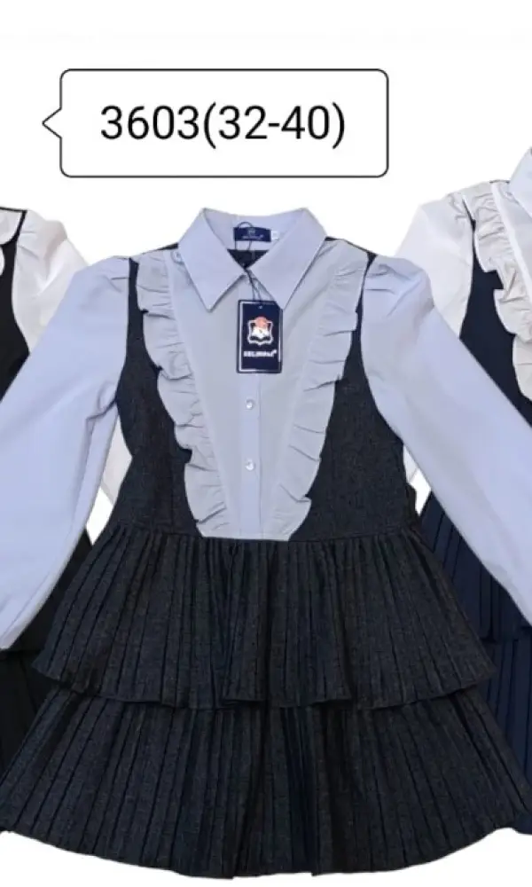 Школьное платье , имитация двойки на девочку ( р-р 32-40)