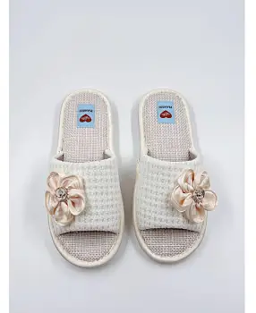 Тапочки женские домашние открытые с цветком р-р 36-41