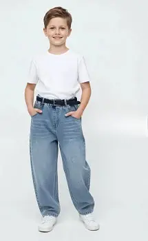 Джинсы широкие на резинке для мальчика (р-р 146-176)