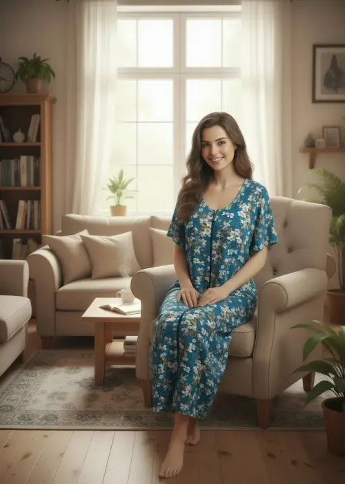 Халат женский длинный на замке (р-р 50-60)