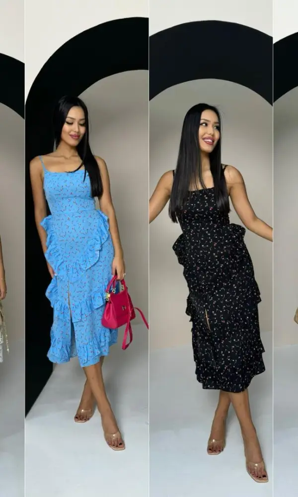 Летнее платье-сарафан с воланами ( р-р 42-44)