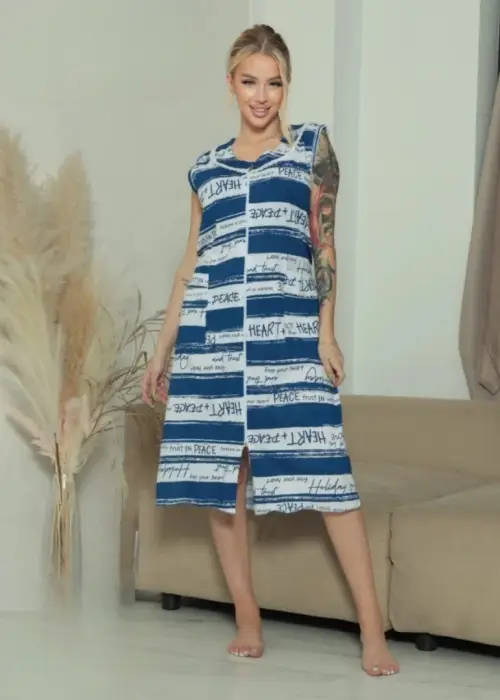 Халат женский на молнии без рукавов (р-р 50-60)