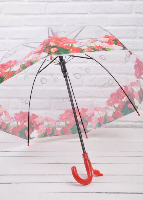 Зонтик трость-купол, детский полуавтомат, диаметр 70