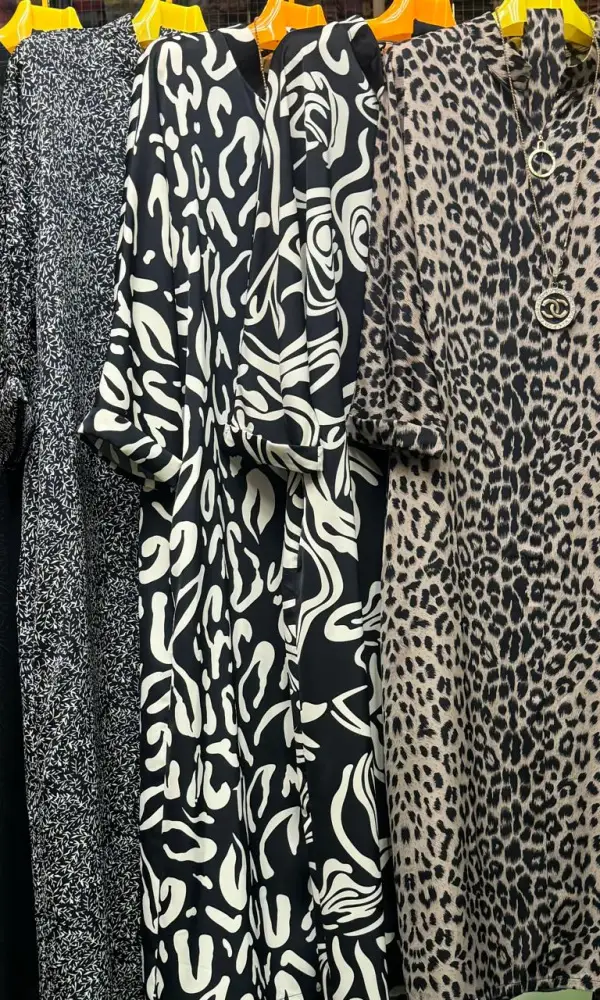 Шелковое женское платье принт с пояском ( р-р 48-58)