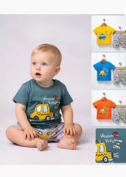 Костюм двойка: шорты и футболка для мальчика (р-р 6-24 мес)