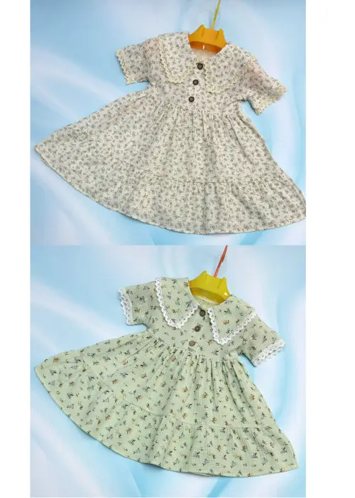 Платье муслиновое с коротким рукавом для девочки р-р 28-34