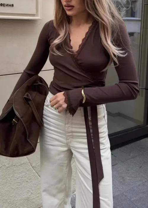 Лонгслив на запах р-р SS-MM