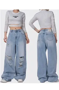 Джинсы-трубы женские рваные р-р 25-30