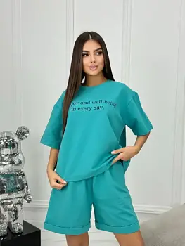 Костюм домашний футболка-шорты, женский (р-р 48-56)