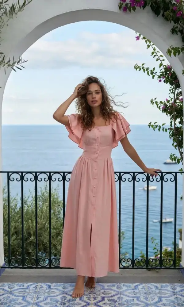 Платье-сарафан на пуговицах, женское (р-р 42-44)