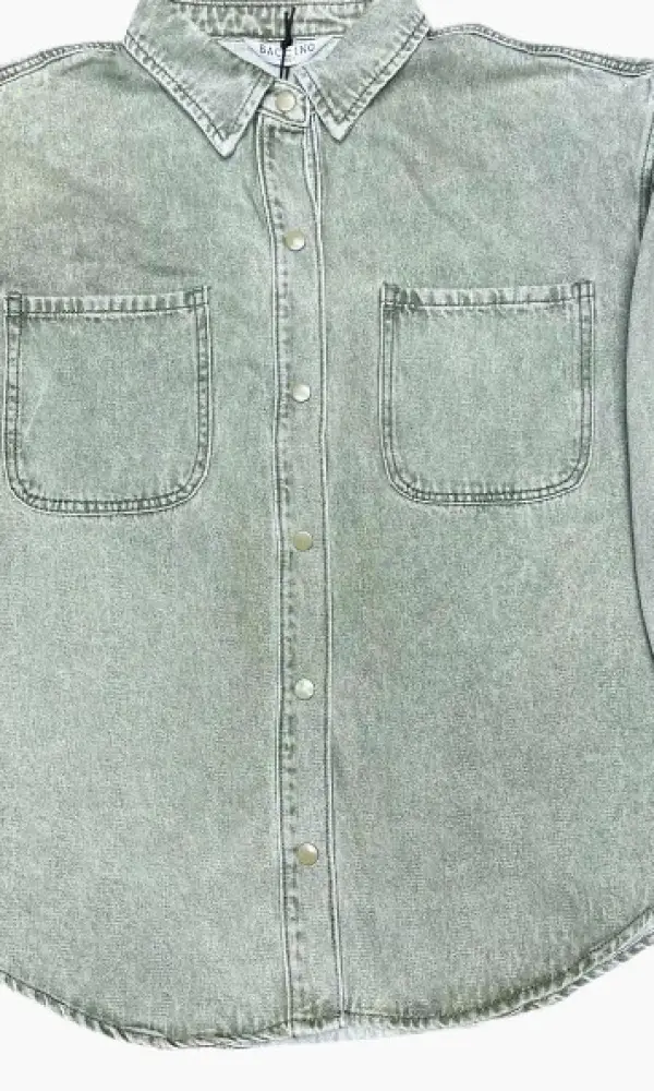 Рубашка джинсовая, женская, оверсайз (р-р 3XL-8XL)