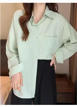 Рубашка свободная однотонная женская (р-р единый 42-48)