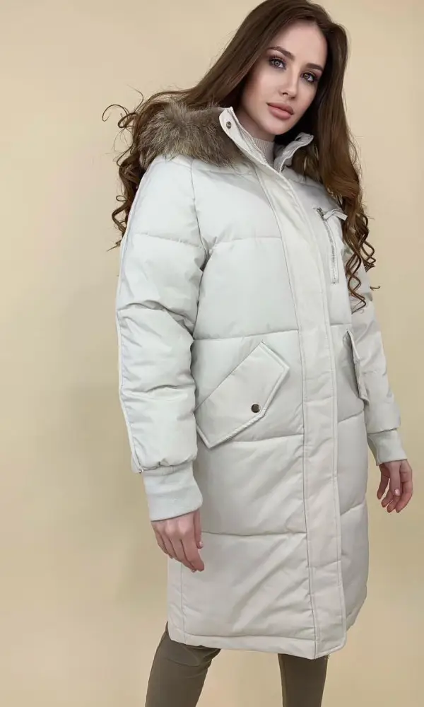 Куртка  женская зимняя с мехом удлинённая  (р-р 42-48)