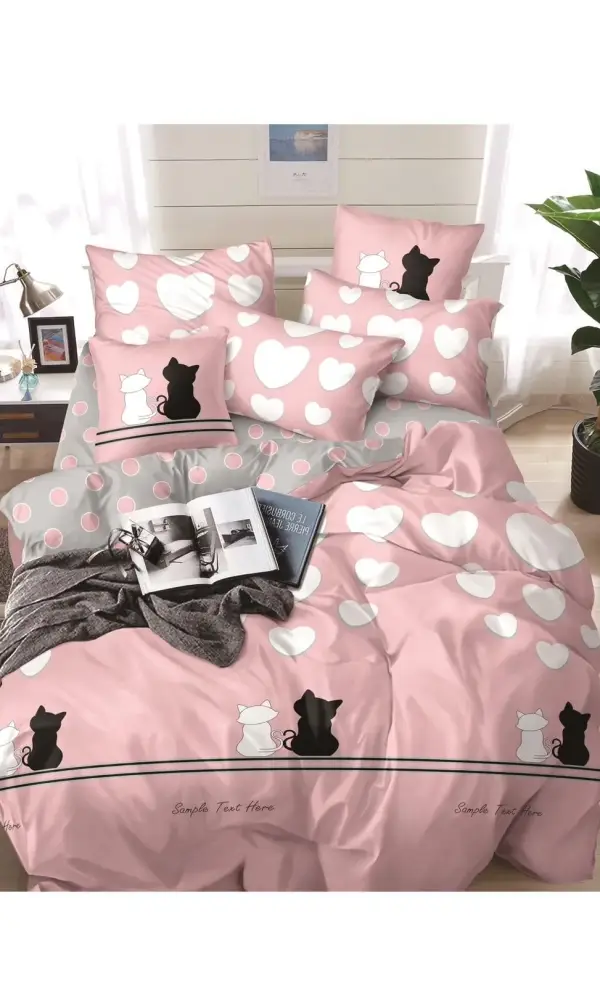 Комплект постельного белья с принтом, поплин (Семейный)