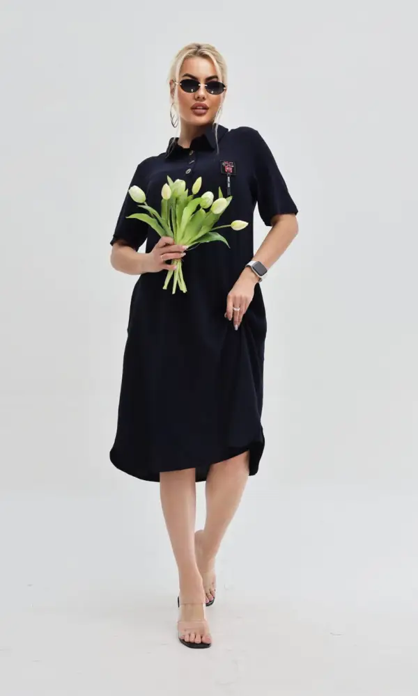 Женское платье-туника больших размеров, жатка ( р-р 50-60)