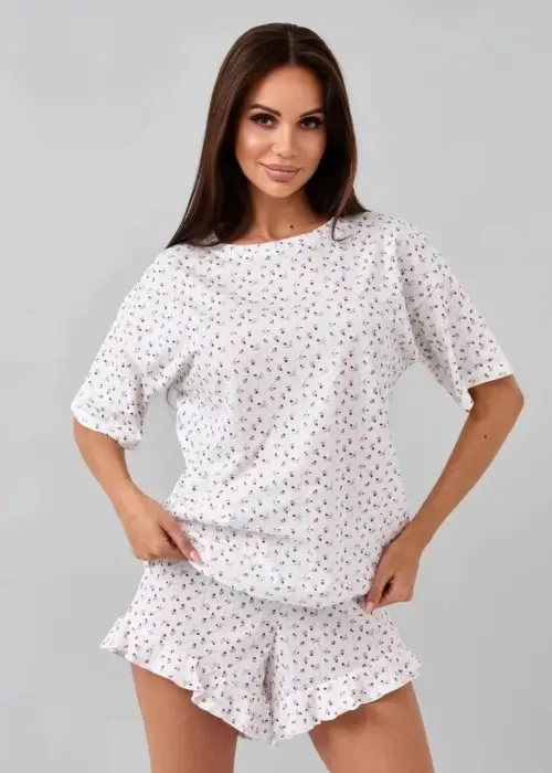Пижама женская с шортами и футболкой принт (р-р S-XL)
