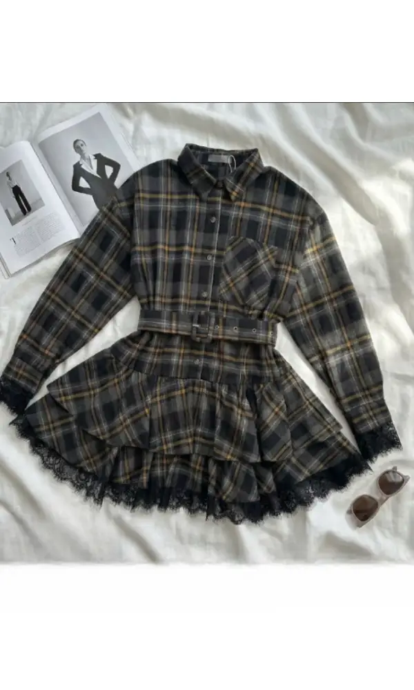 Платье- рубашка в клетку женское р-р 42-44