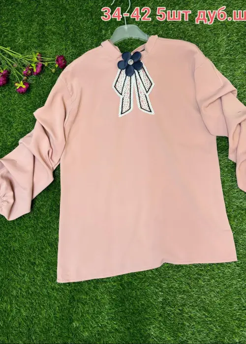Шелковая школьная блуза на девочку ( р-р 34-42)