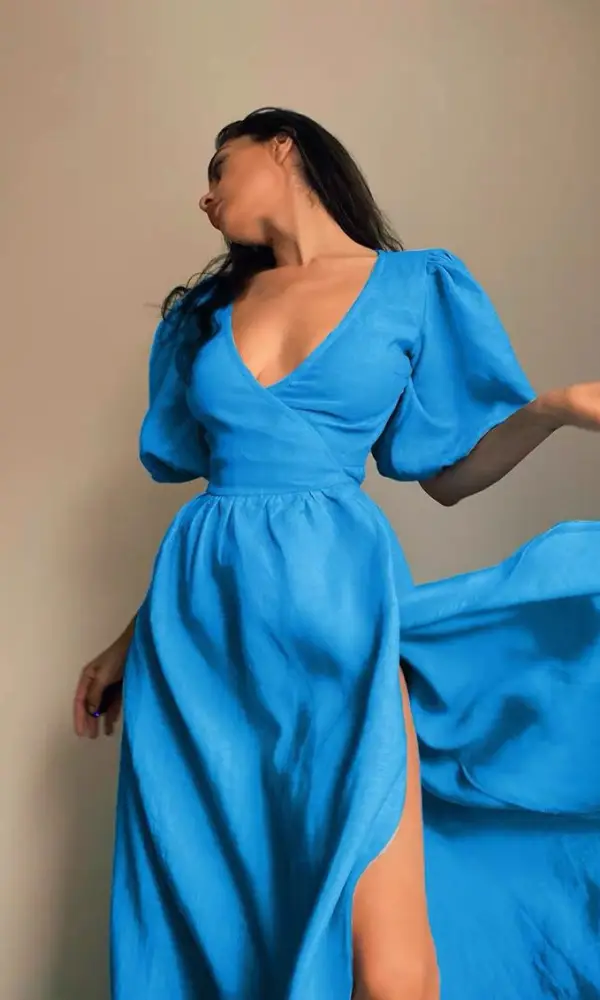 Платье из льна в пол ( р-р 42-44)