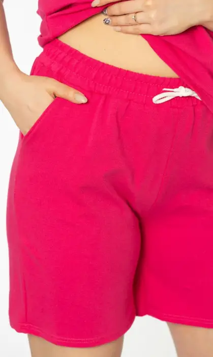 Костюм женский, с принтом: футболка и шорты (с карманами, на резинке), (р-р 46-54)