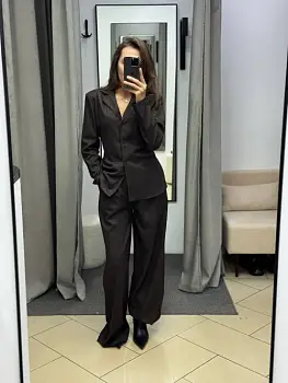 Костюм двойка женский: рубашка-пиджак и брюки-палаццо (р-р 42-44)