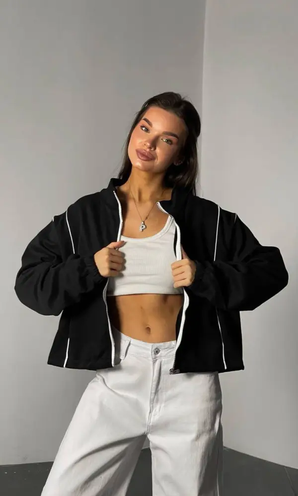 Толстовка на молнии укороченная женская р-р 42-48