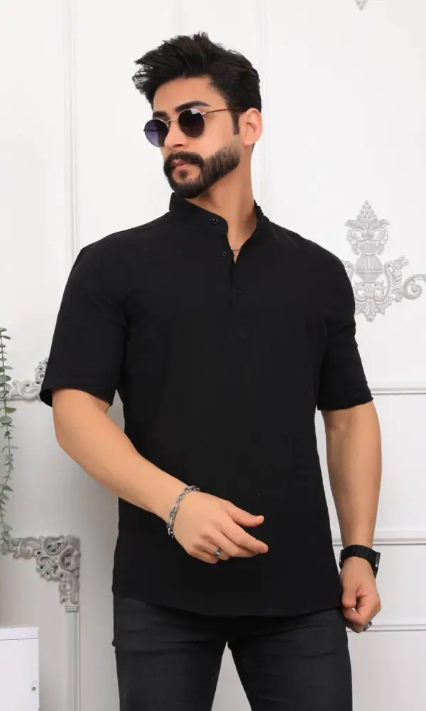 Мужская рубашка с коротким рукавом, лен ( р-р m-xxl)