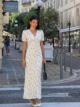 Платье макси с драпировкой на груди женское (р-р 42-48)