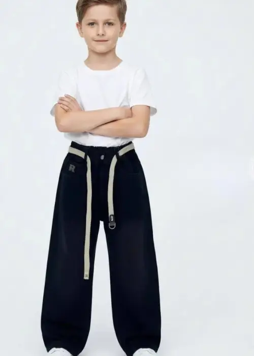 Джинсы широкие на резинке для мальчика (р-р 110-160)