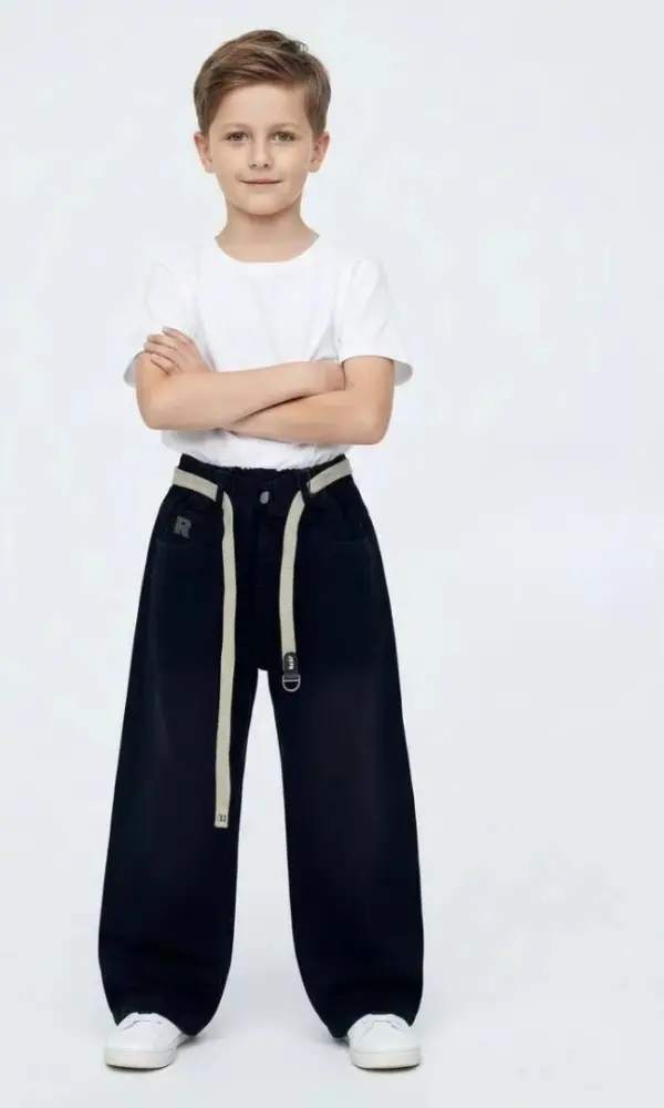 Джинсы широкие на резинке для мальчика (р-р 110-160)