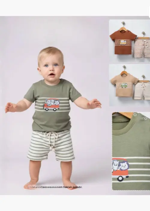 Костюм двойка: шорты и футболка для мальчика (р-р 6-24 мес)