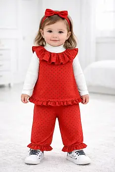 Костюм с рюшами для девочки тройка (р-р 1-4 лет)