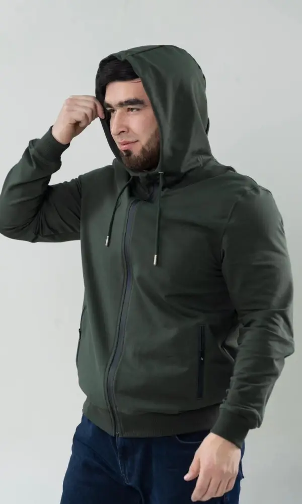 Толстовка на молнии с капюшоном мужская р-р M-XXXL