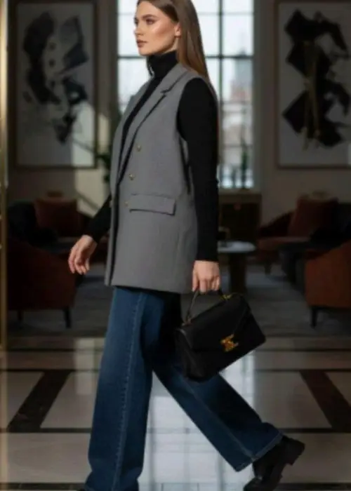 Классический жилет костюмный оверсайз р-р 42-48