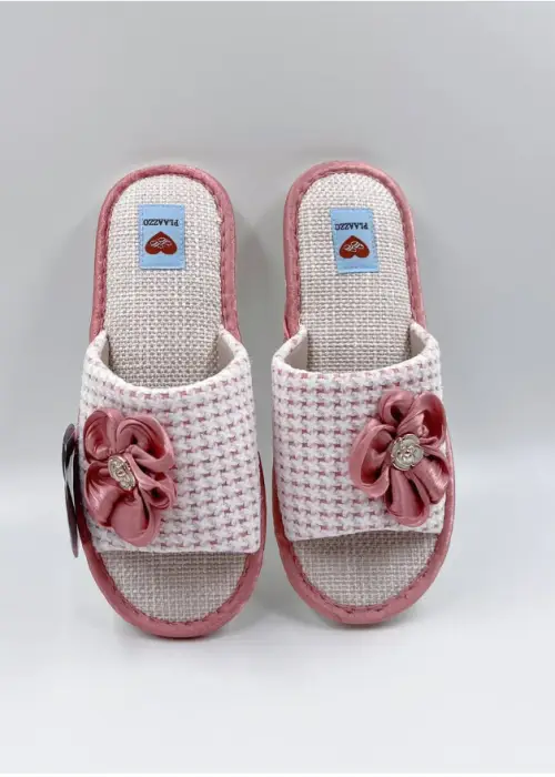 Тапочки женские домашние открытые с цветком р-р 36-41