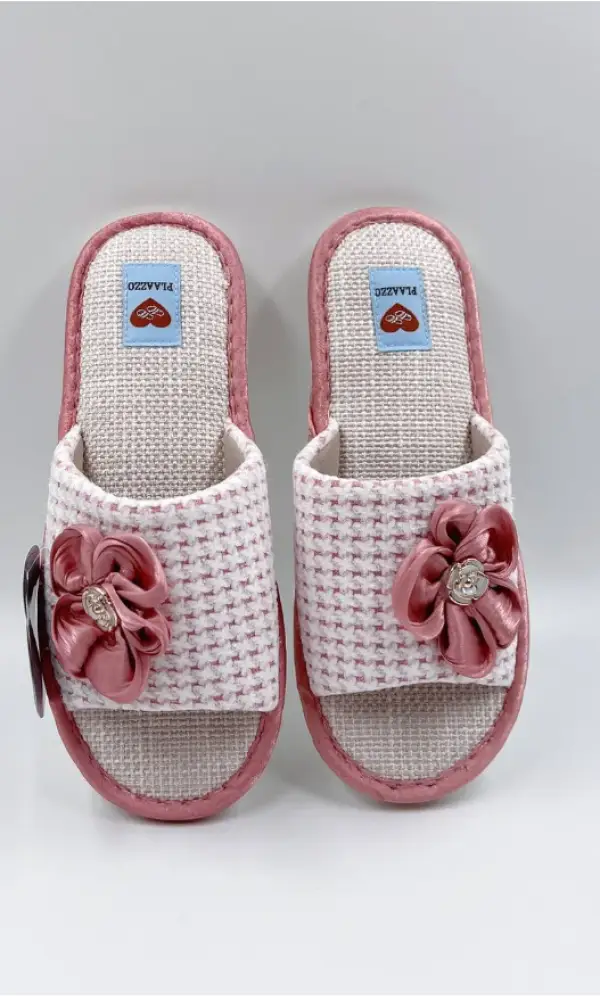 Тапочки женские домашние открытые с цветком р-р 36-41