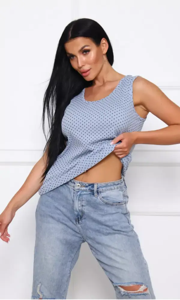 Майка женская в горошек (р-р 48-58)