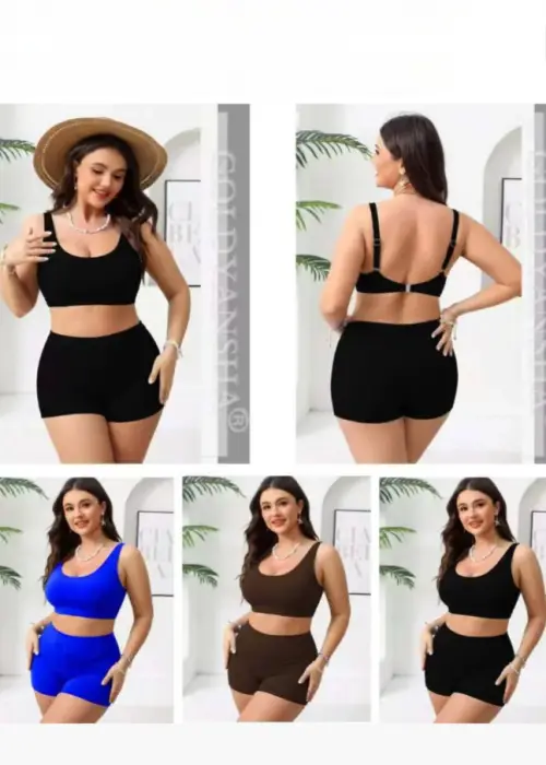 Купальник раздельный женский: бюстгальтер-топ+плавки-шортики (р-р 46-54)