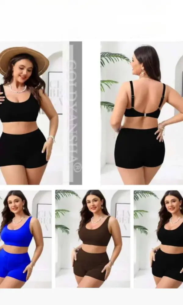 Купальник раздельный женский: бюстгальтер-топ+плавки-шортики (р-р 46-54)