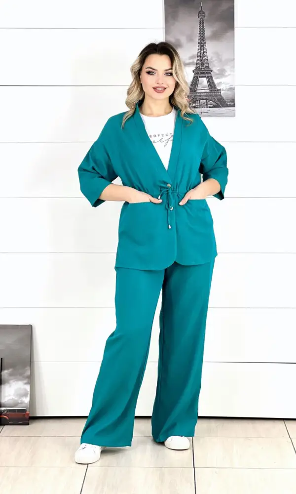 Костюм женский тройка , лен ( р-р 50-56)