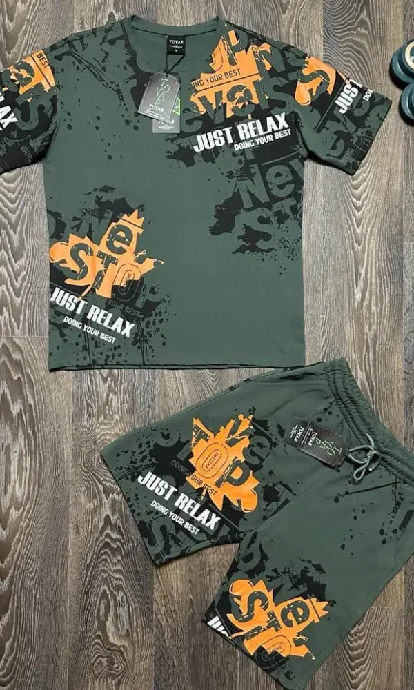 Костюм мужской с шортами , вышивка ( р-р 46-54)