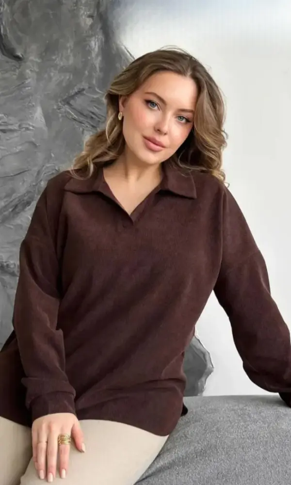 Кофта поло вельветовая женская (р-р единый 50-56)