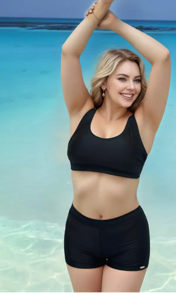 Купальник раздельный женский: бюстгальтер-топ+плавки-шортики (р-р 46-54)