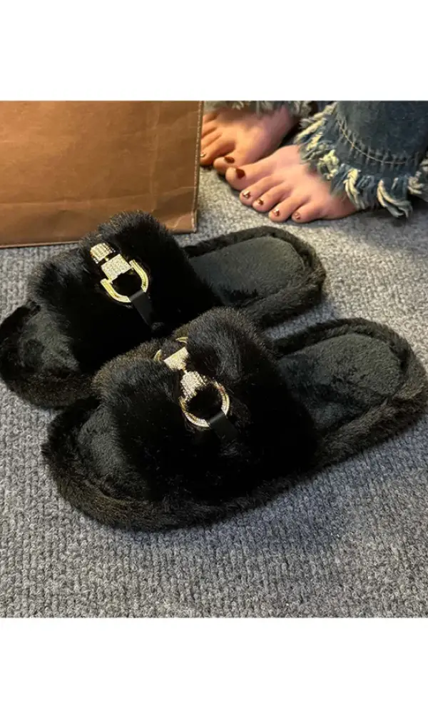 Тапочки пушистые открытые женские р-р 36-41