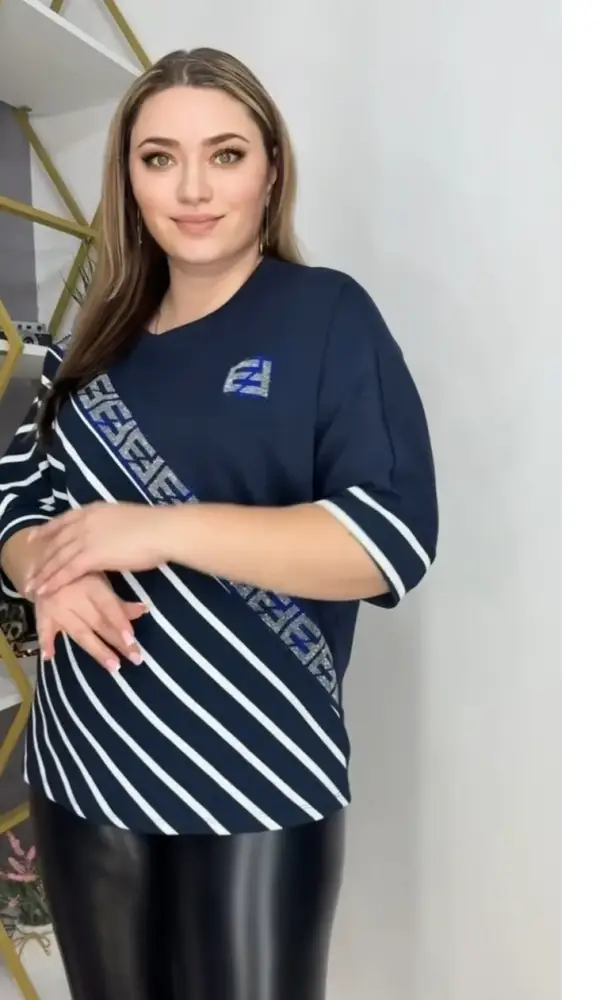 Футболка трикотажная, туника с длинным рукавом (р-р 48-54)