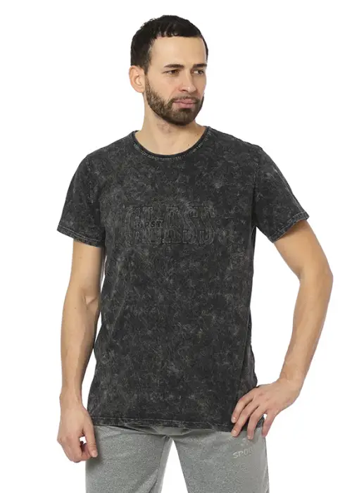 Футболка мужская, "Тай-дай". Объемный принт "Надпись" (3XL-7XL)