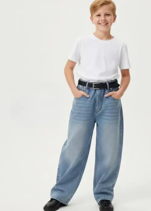 Джинсы широкие на резинке для мальчика (р-р 146-176)